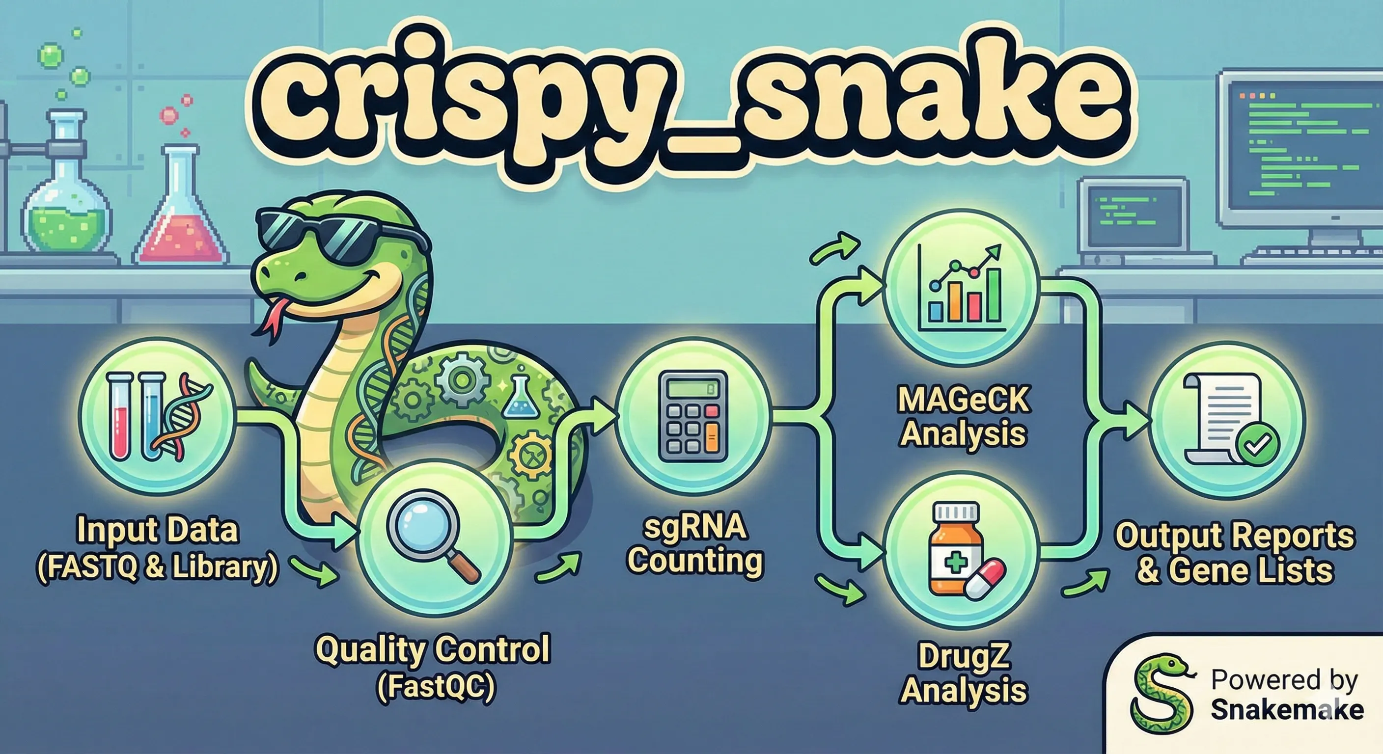 A stylized Snakemake DAG