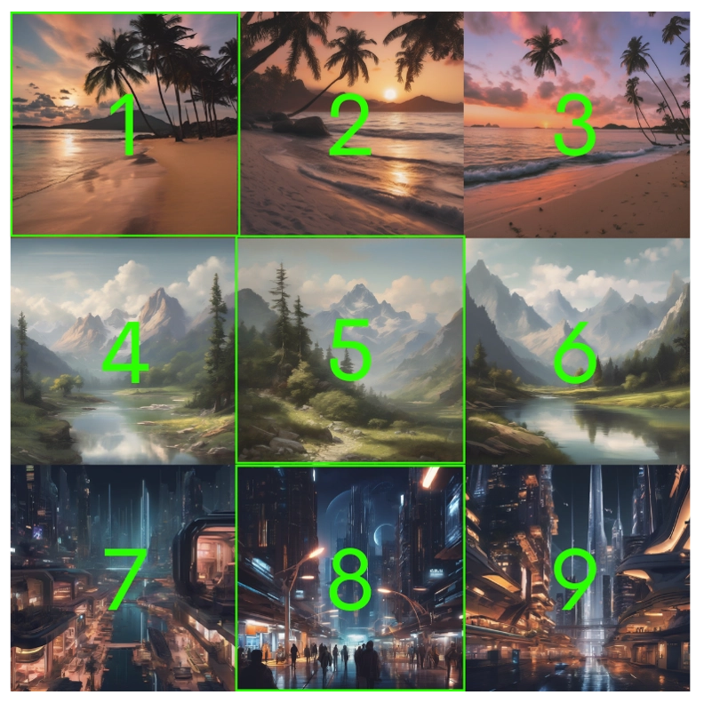 Nine AI generated images